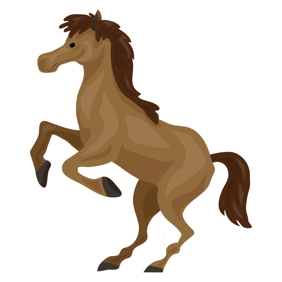 icono de caballo marrón, estilo de dibujos animados vector