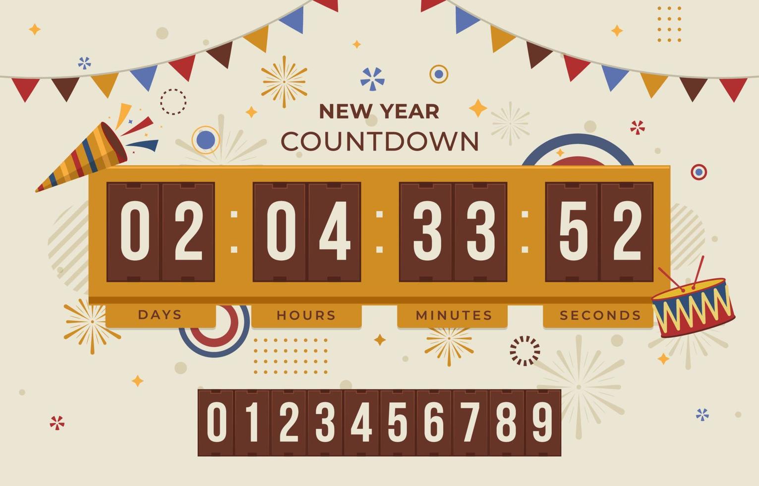 Count Down Clock Template vector
