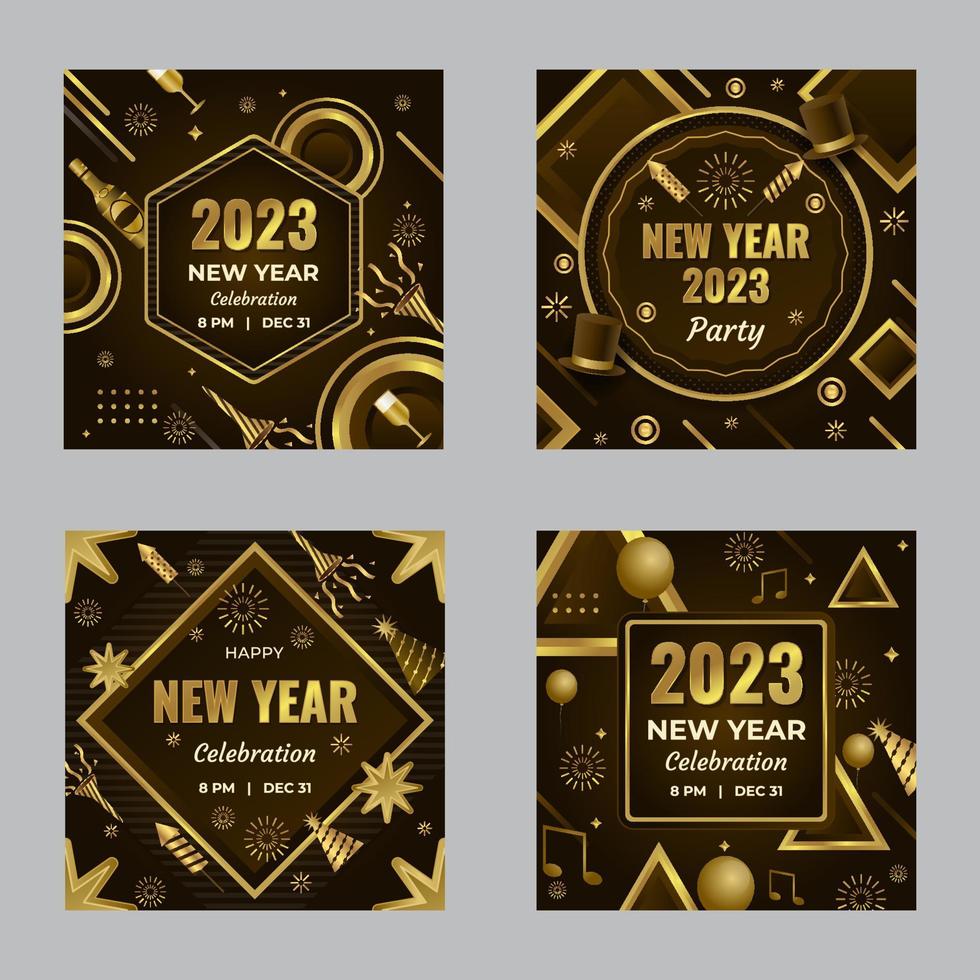 New Year Social Media Post vector