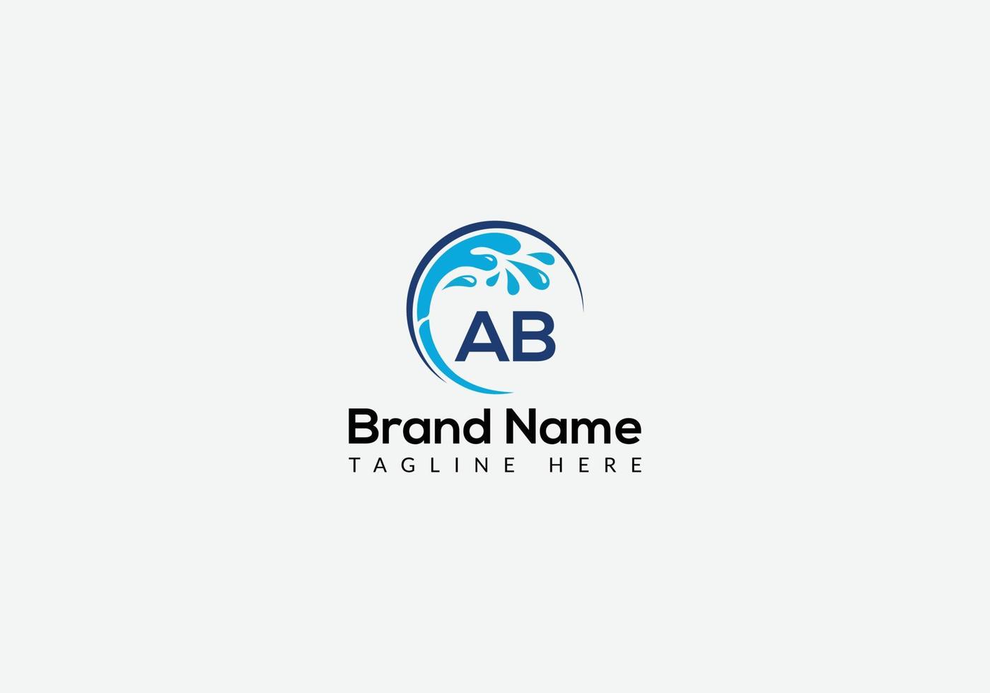 Maid Cleaning Logo On Letter AB. Clean House Sign, Fresh Clean Logo Cleaning Brush and Water Drop Concept Template vector