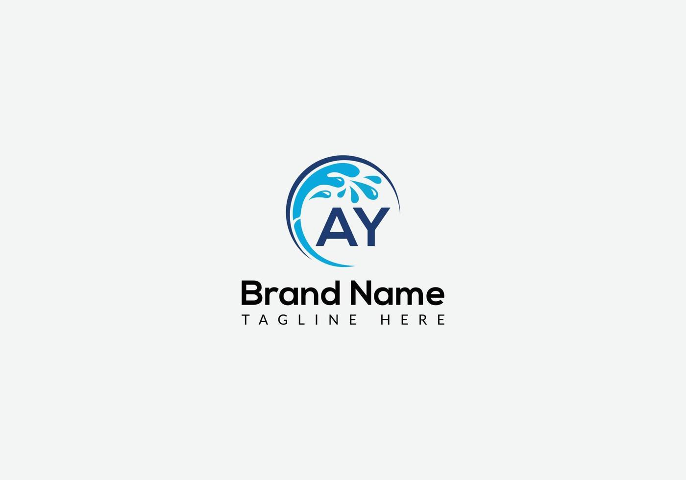 Maid Cleaning Logo On Letter AY. Clean House Sign, Fresh Clean Logo Cleaning Brush and Water Drop Concept Template vector