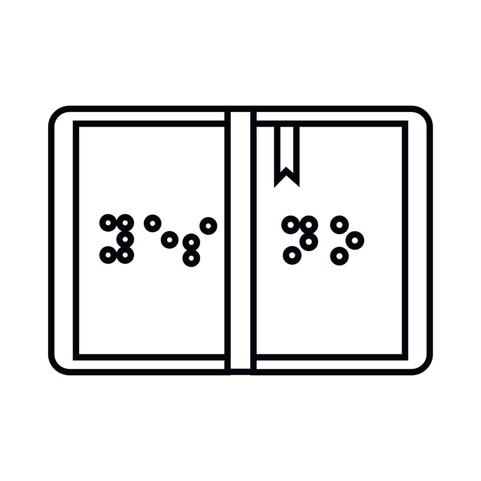 Braille icon, outline style vector