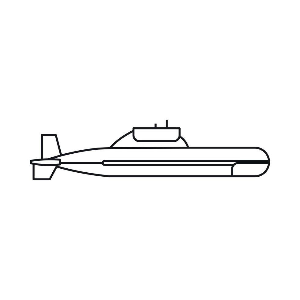 Submarine icon in outline style vector