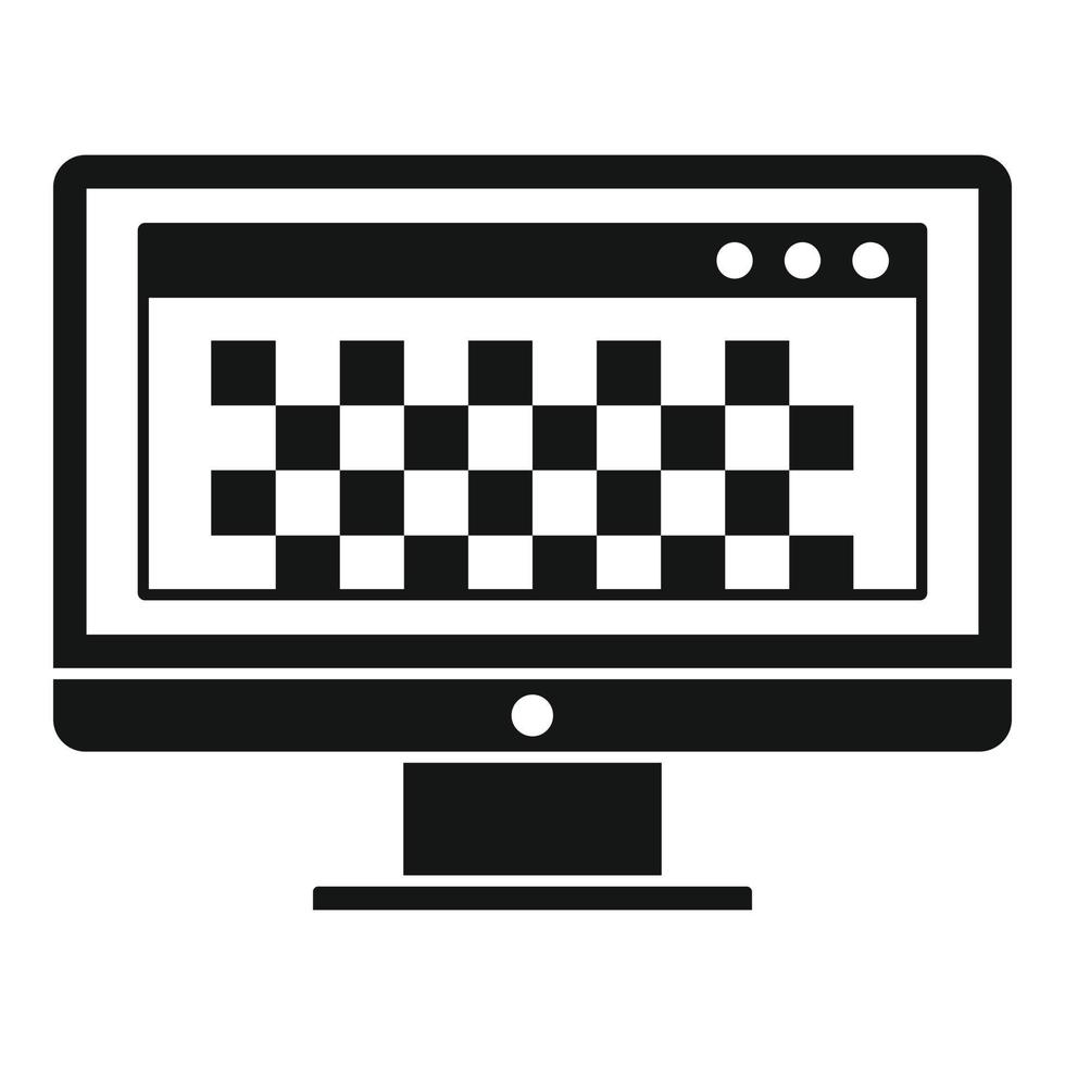 Desktop computer photo redaction icon, simple style vector