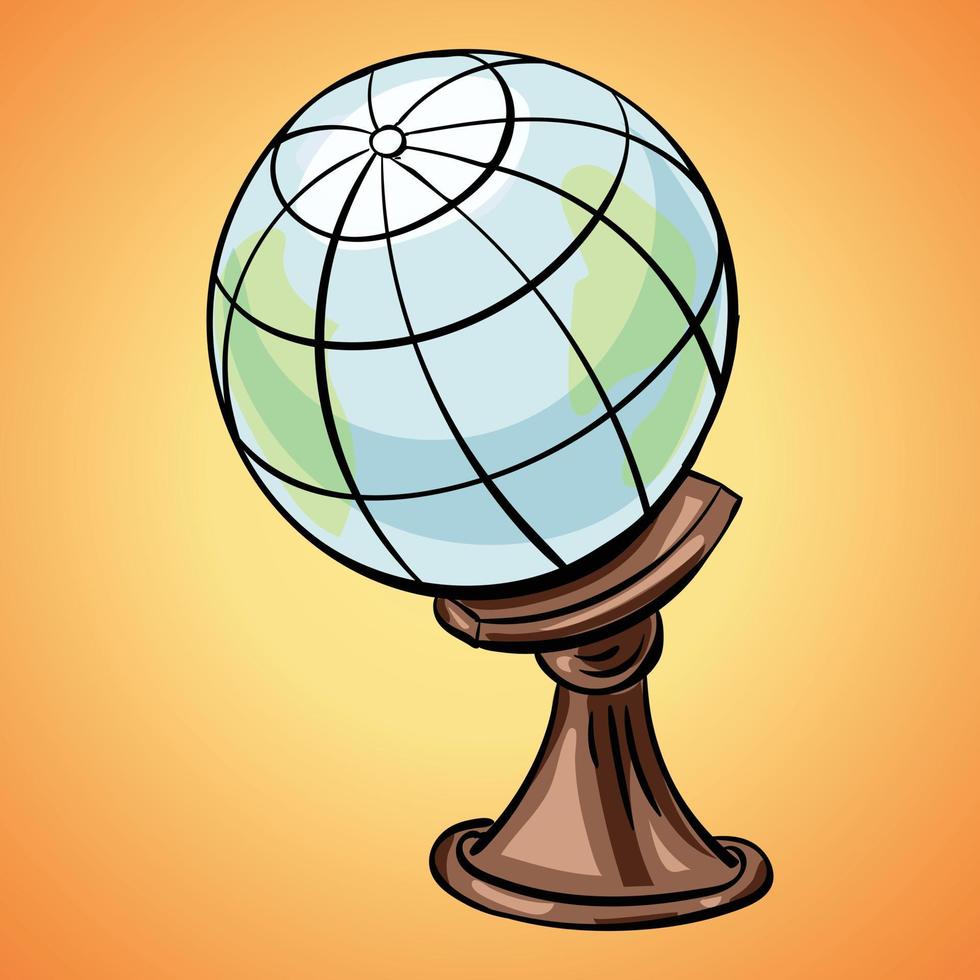 icono de globo terráqueo, estilo de dibujos animados vector