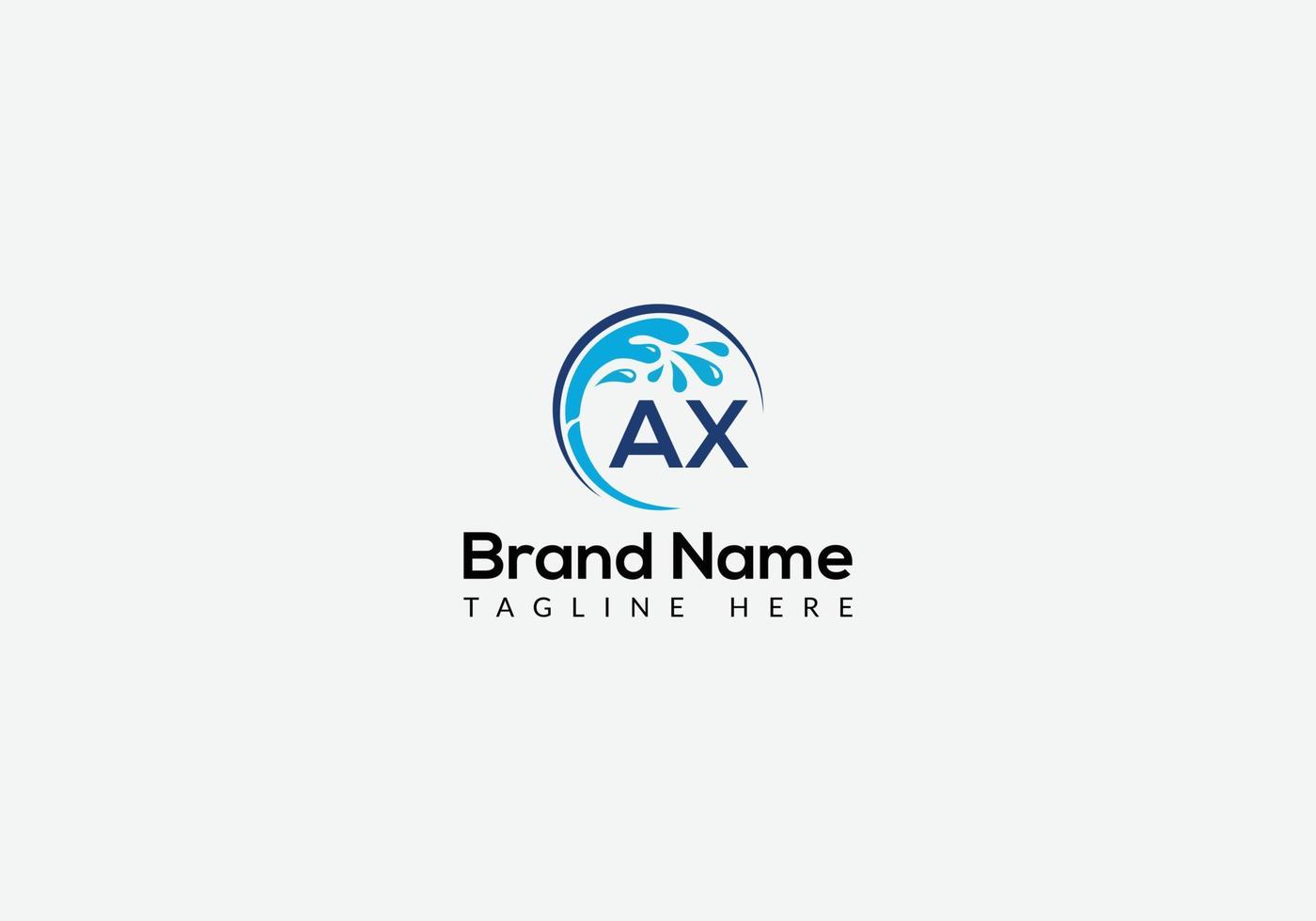 Maid Cleaning Logo On Letter AX. Clean House Sign, Fresh Clean Logo Cleaning Brush and Water Drop Concept Template vector