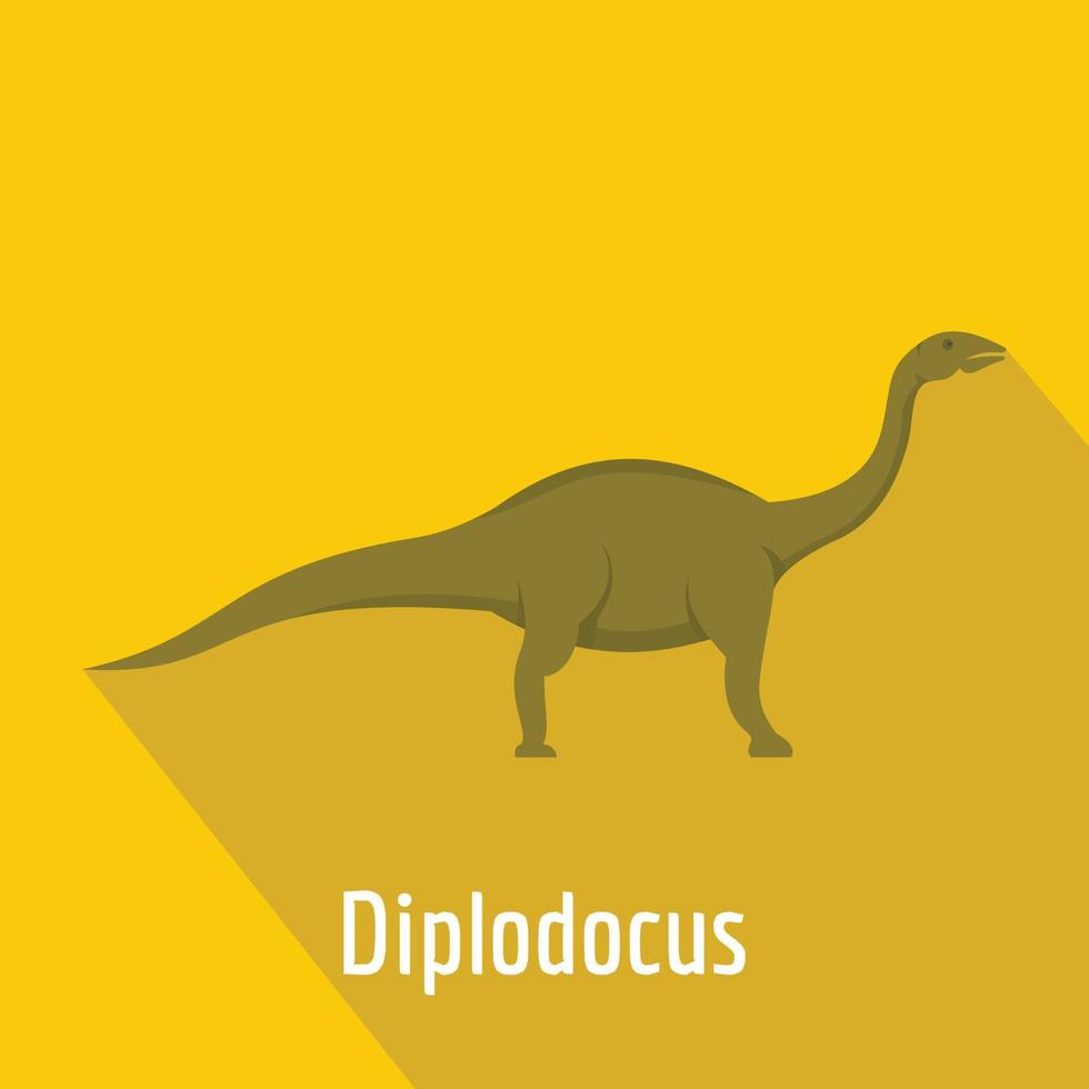 icono de diplodocus, estilo plano. vector