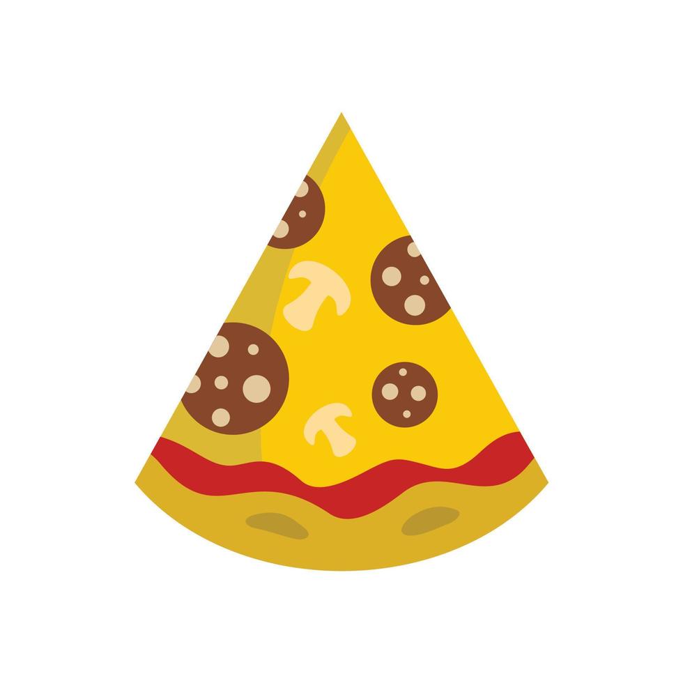 icono de rebanada de pizza, estilo plano vector