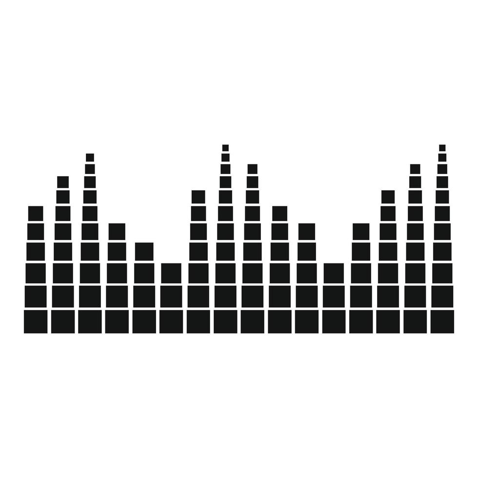 icono de radio de nivel de ecualizador, estilo negro simple vector