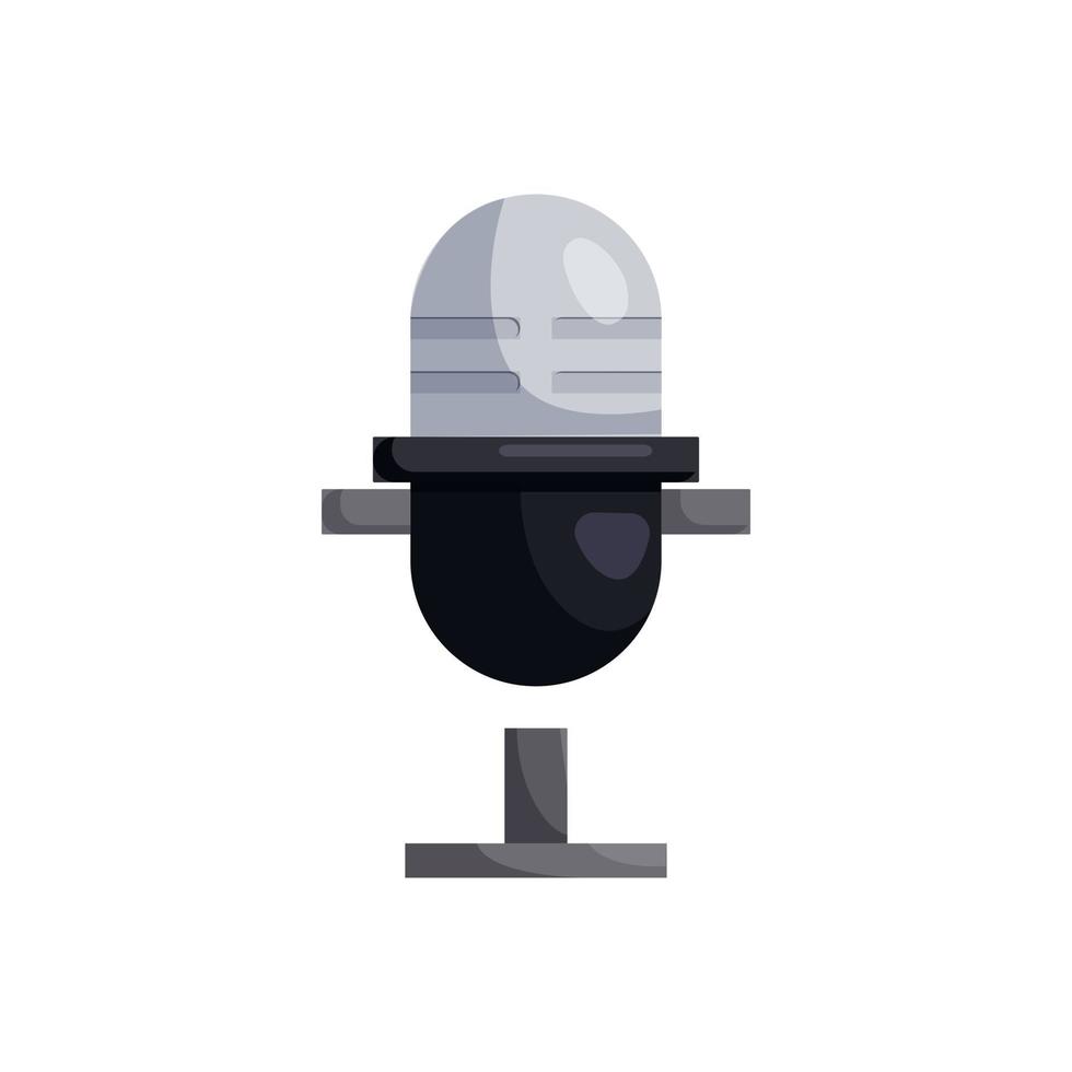 Retro microphone icon, cartoon style vector