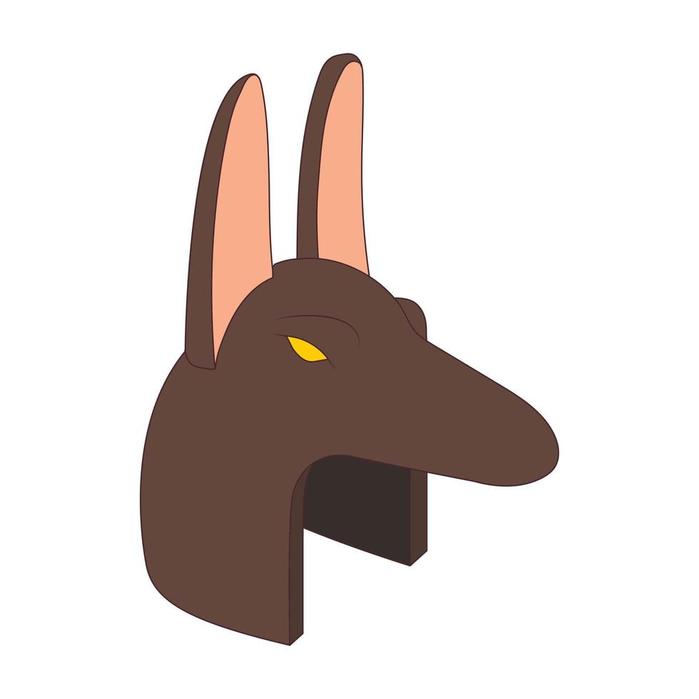 Anubis head icon in cartoon style vector