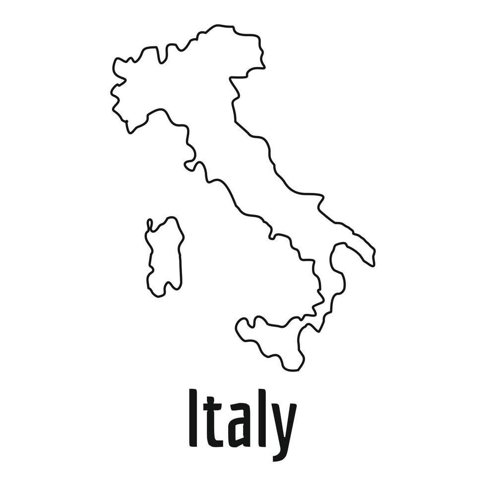 italia mapa delgada línea vector simple
