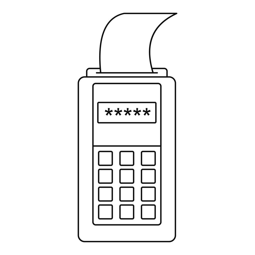 Payment terminal icon, outline style vector