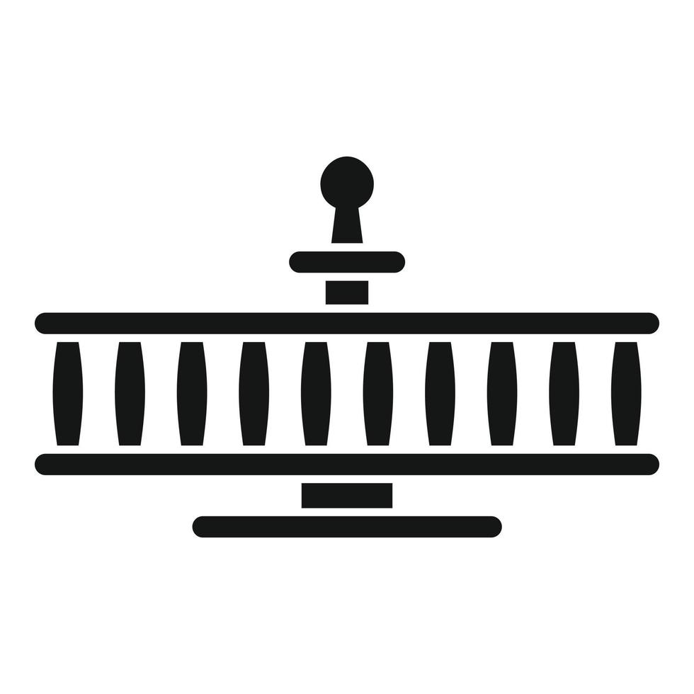 Manual rotation carousel icon, simple style vector