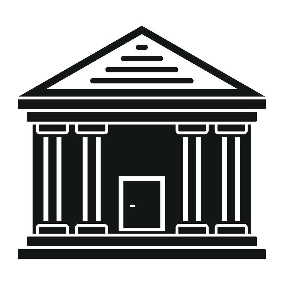 icono de palacio de justicia de piedra, estilo simple vector