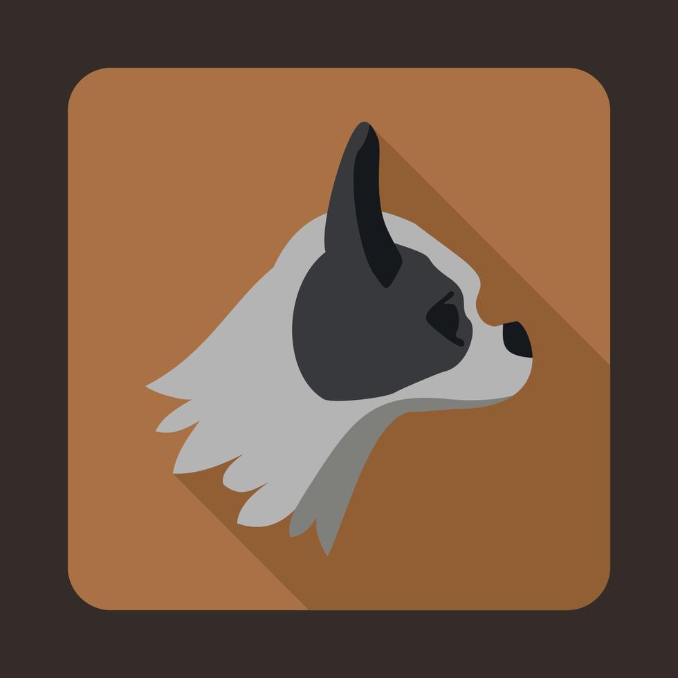 icono de perro pug, estilo plano vector