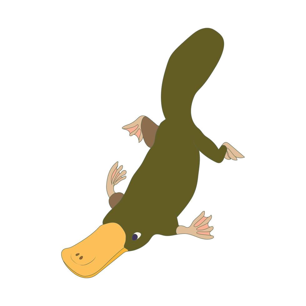 Platypus icon, cartoon style vector