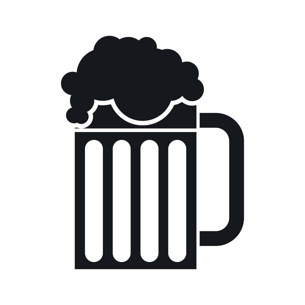 Beer mug icon, simple style vector