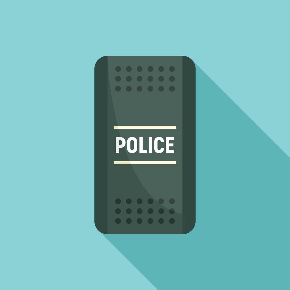 Police shield icon, flat style vector