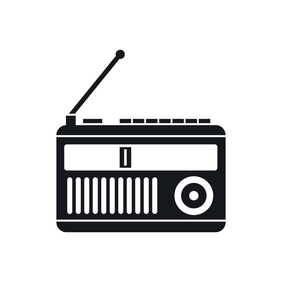 Retro radio icon, simple style vector