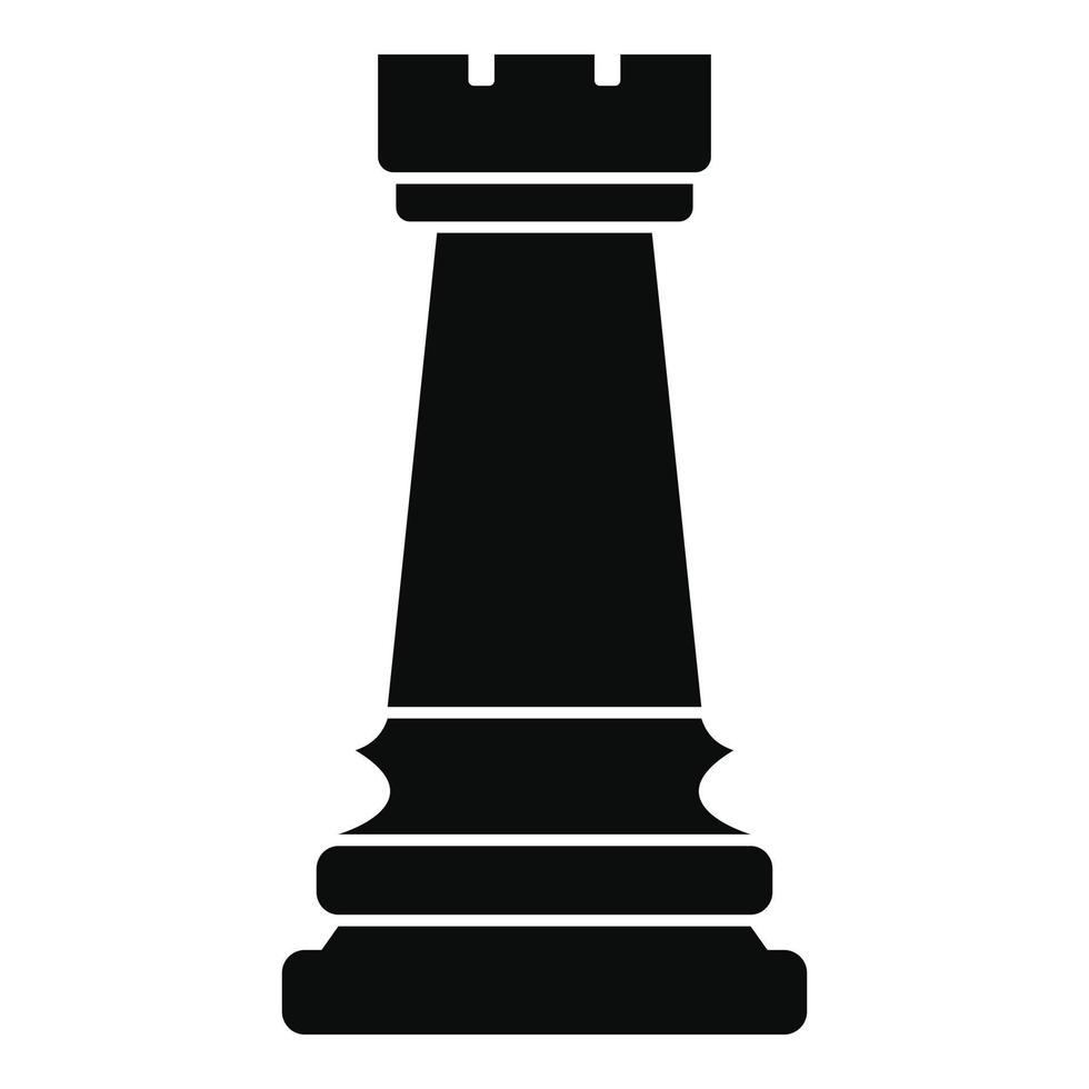 Black rook icon, simple style vector