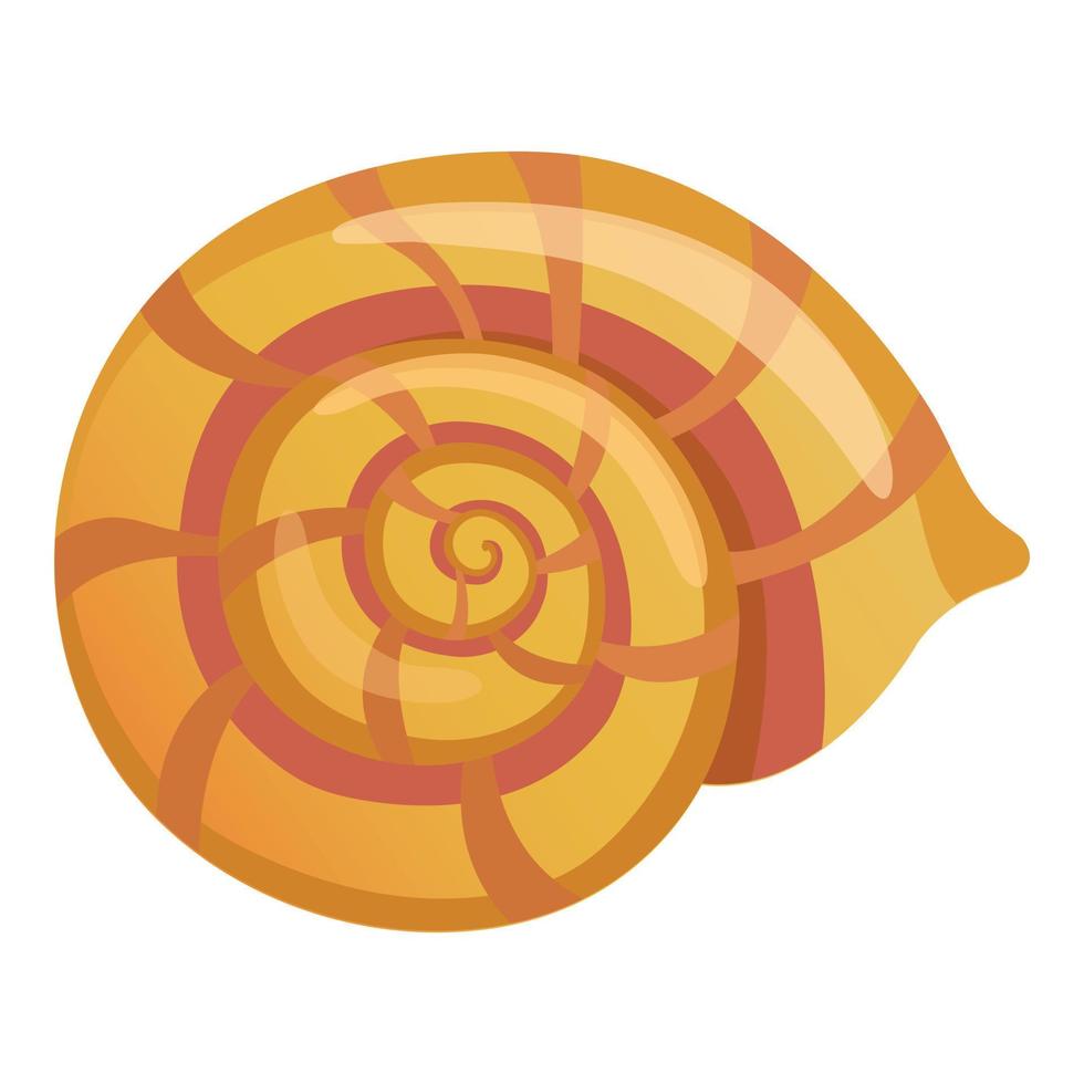 icono de concha de molusco, estilo de dibujos animados vector