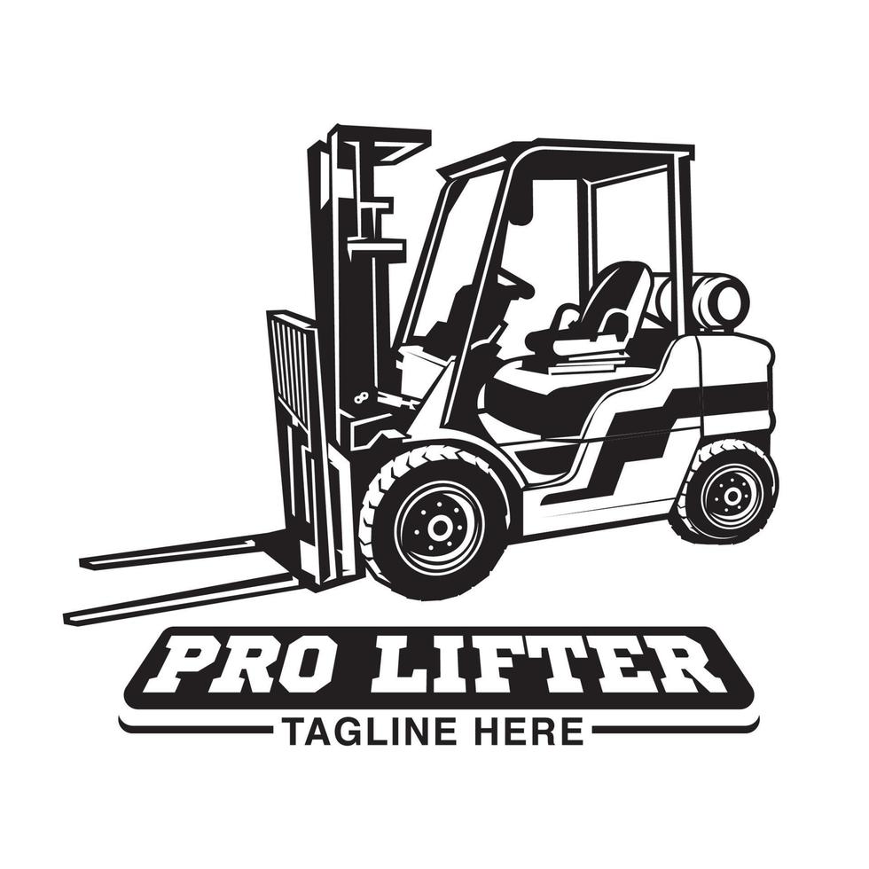Forklift vector illustration, perfect for Equipment Store and Rental Company logo design