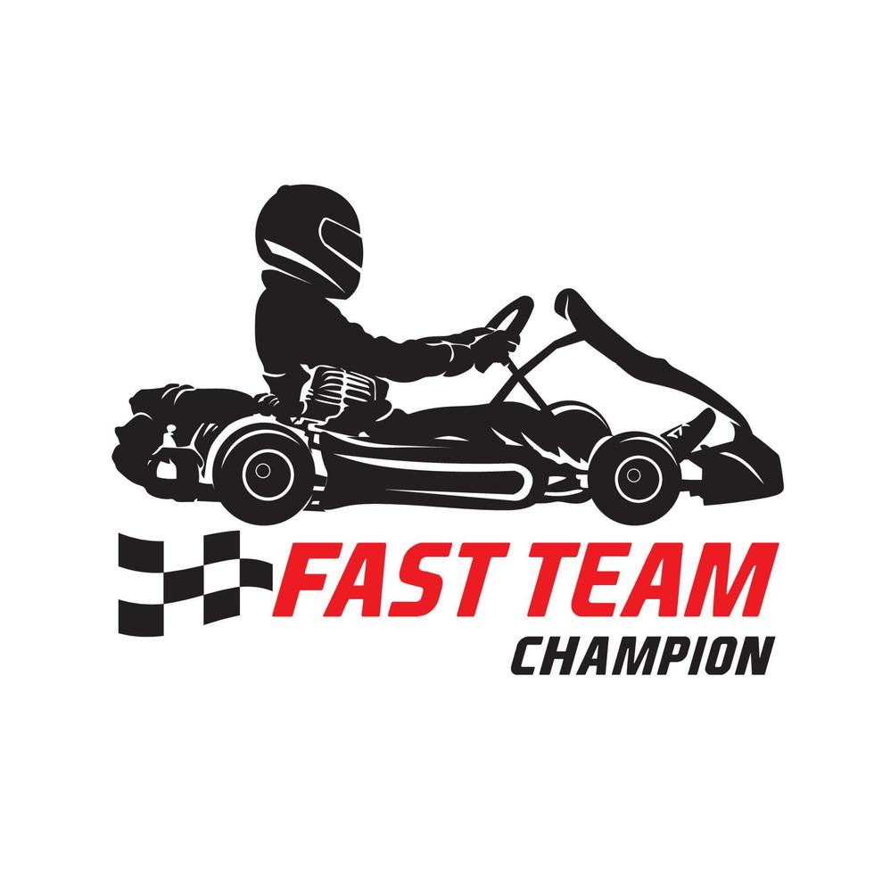 go kart racing sport ilustración vectorial, perfecto para el logotipo del evento de campeonato logotipo también diseño de camiseta vector