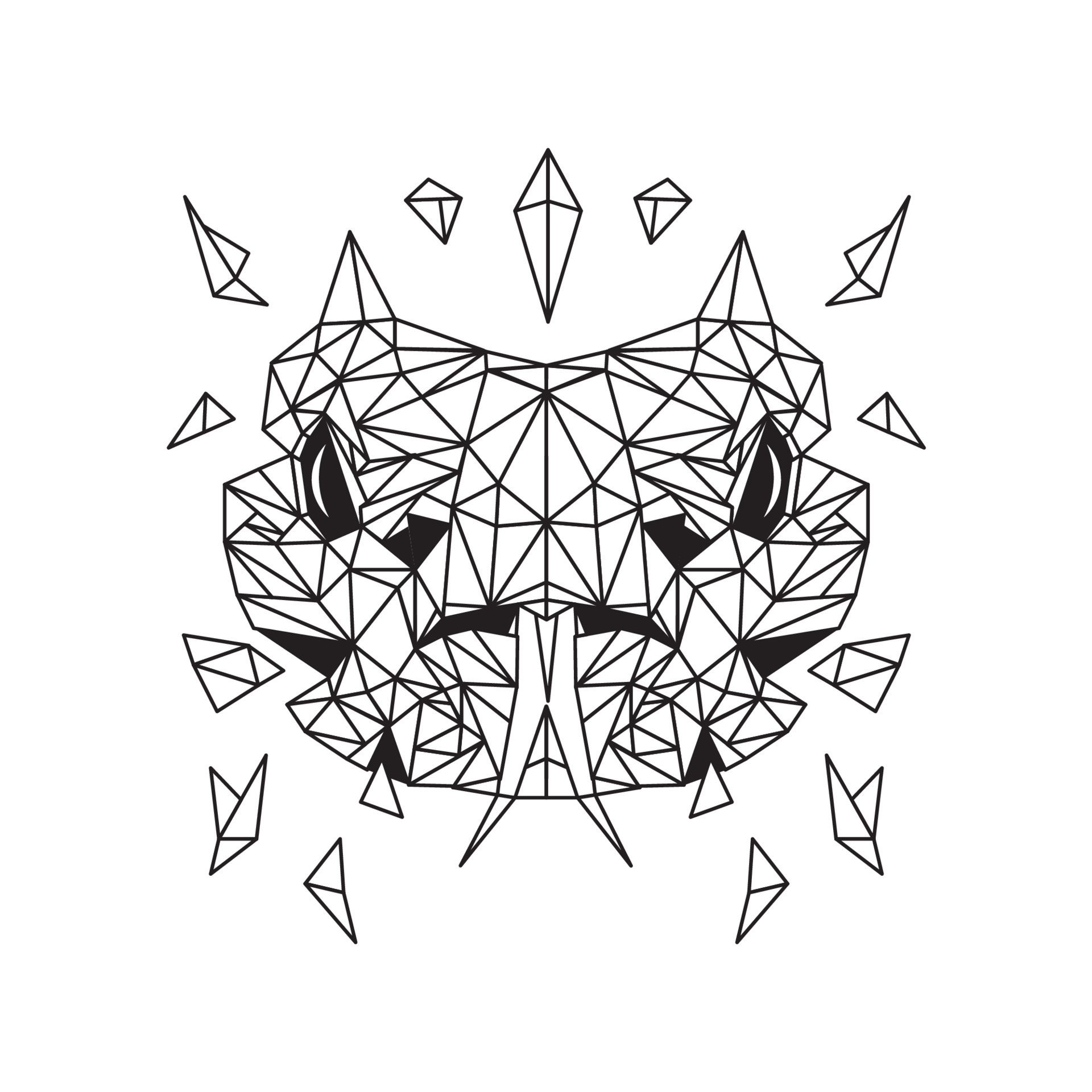Geometric snake head vector illustration design, good for tatoo and t