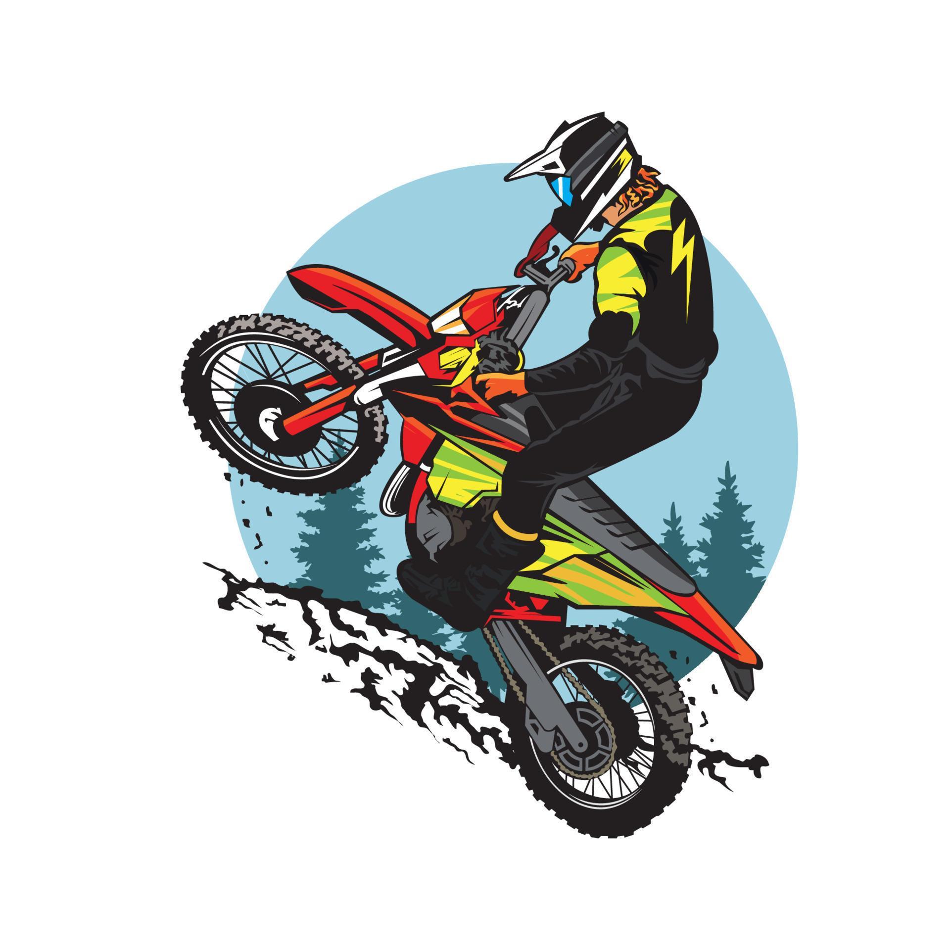 Dirt bike extreme sport vector illustration, perfect for t shirt design