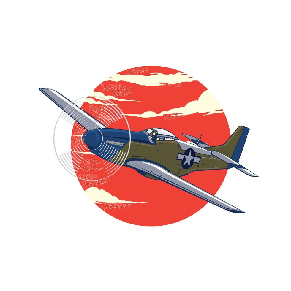 ilustración vectorial de avión vintage en estilo retro, perfecta para el diseño de camisetas y todo el diseño de mercancías también para el diseño del logotipo de la escuela de vuelo vector