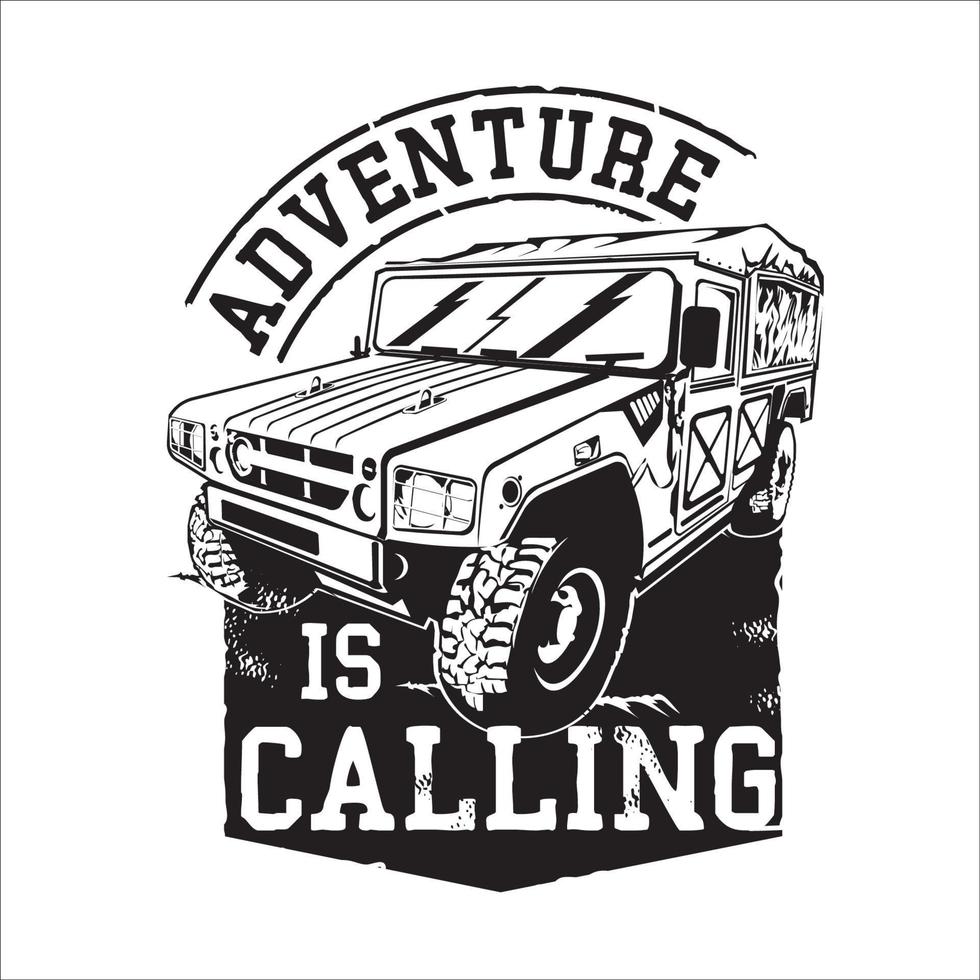 ilustración vectorial de vehículos todoterreno de aventura, perfecta para eventos todoterreno, logotipo del club y diseño de camisetas vector