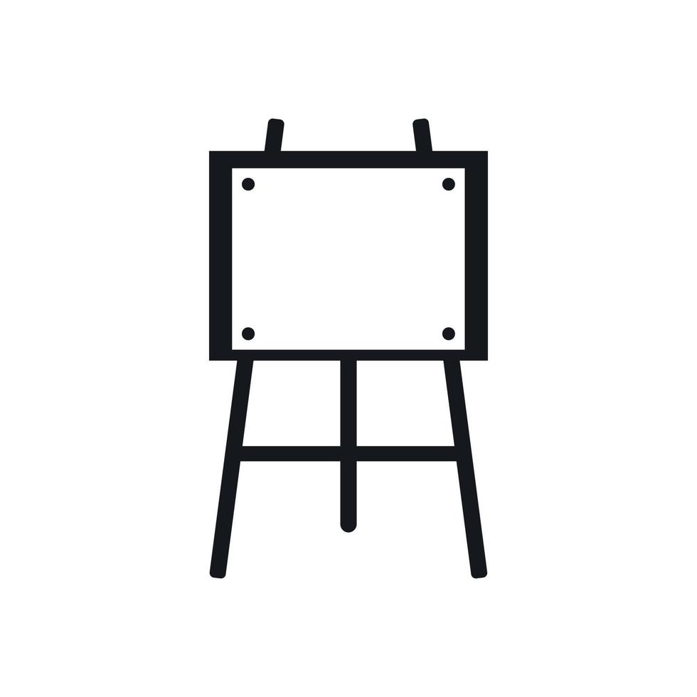 Wooden easel icon, simple style vector