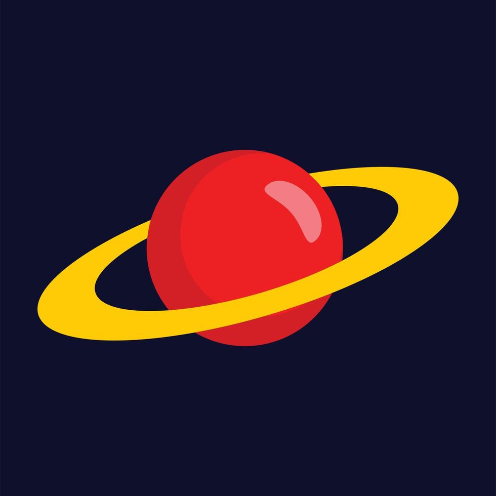 Red planet icon, flat style vector