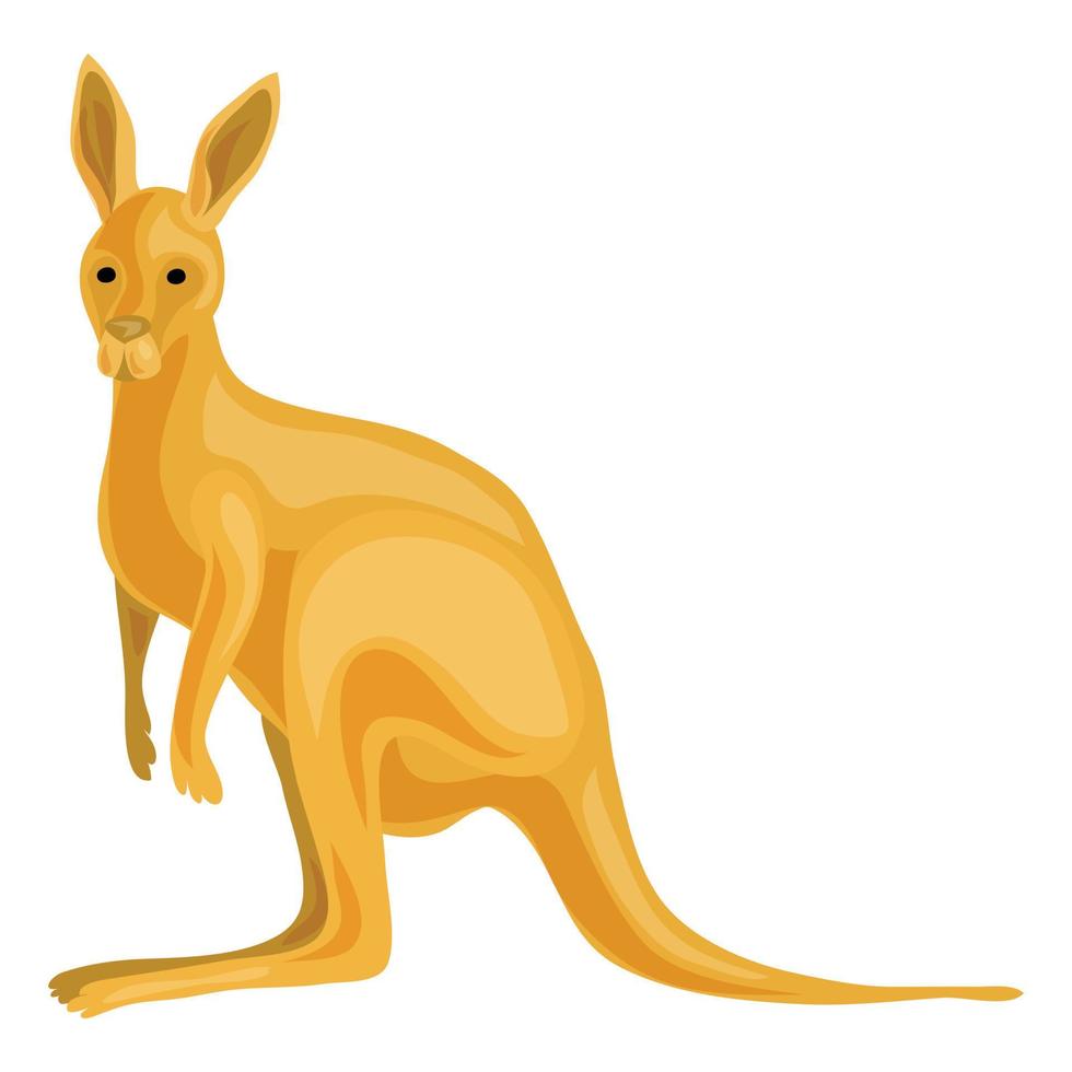 Kangaroo icon, cartoon style vector