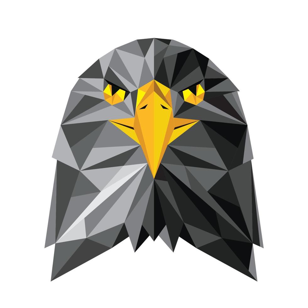 Eagle Head logo in Low Poly style, good for Mascot Design, IT Business, Esport logo team vector