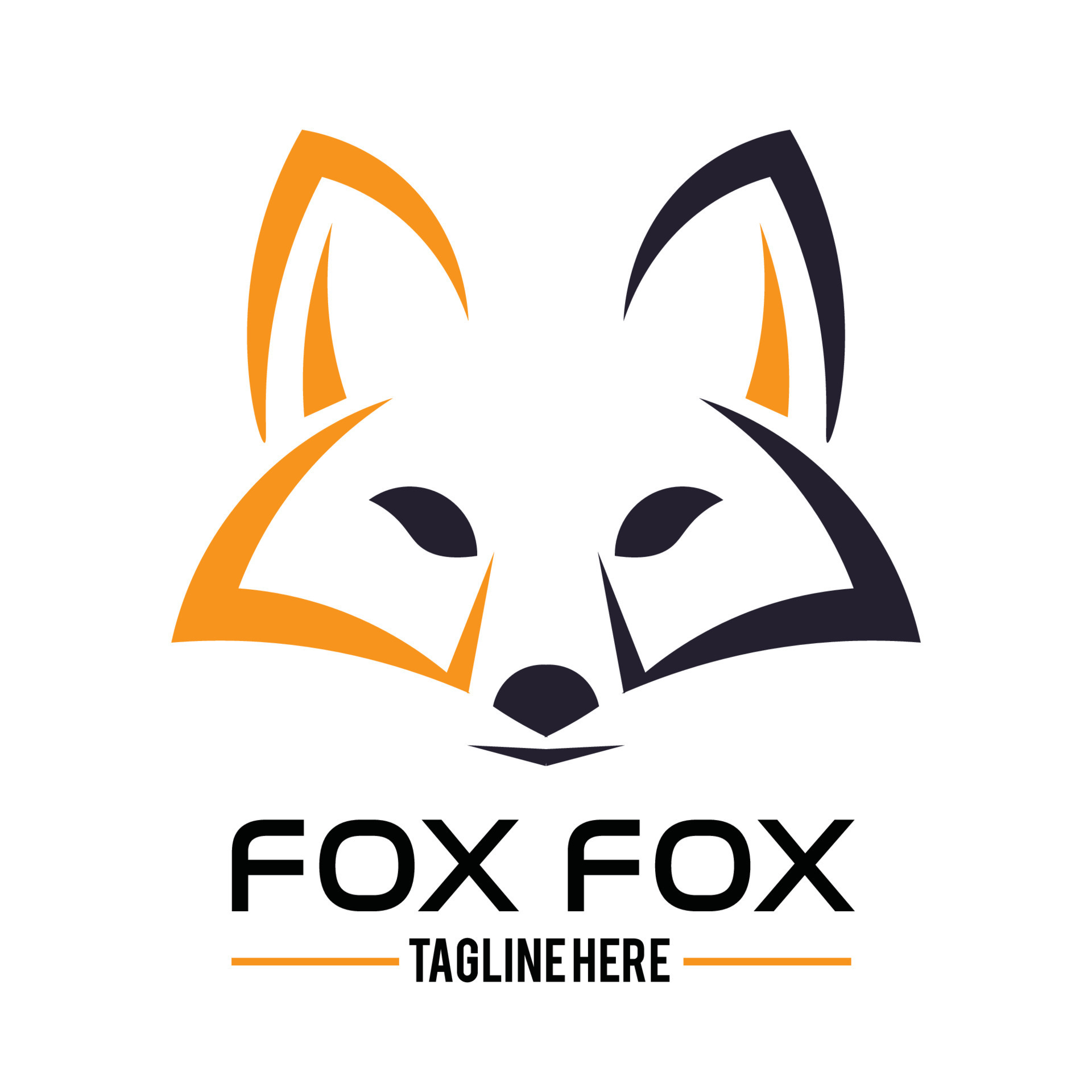 Fox face vector illustration, perfect for Fashion brand, Clothing Business logo design and kids