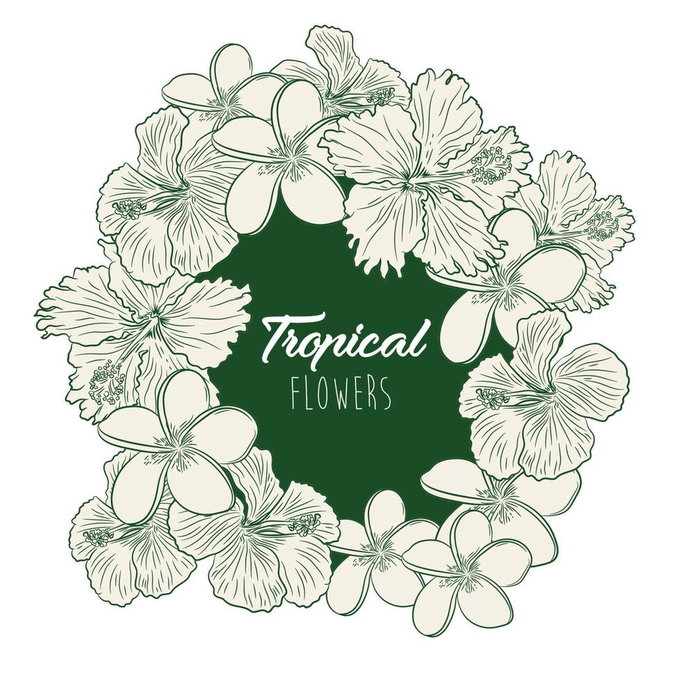 diseño de ilustraciones vectoriales de flores tropicales en estilo dibujado a mano, perfecto para el logotipo de productos de marca, decoración de paredes y diseño de camisetas vector