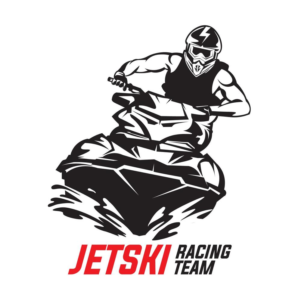 Jet ski Water sport vector illustration logo design, perfect for club team logo and tshirt design