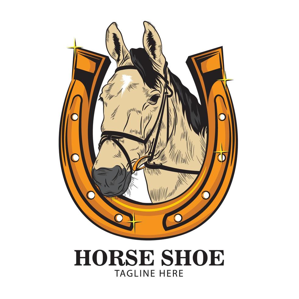 ilustración vectorial de caballos y zapatos, perfecta para el logotipo de la compañía de servicio de rancho y zapatos de caballos vector