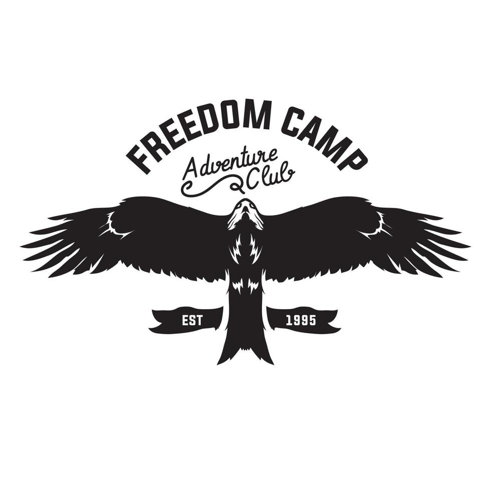 Eagle vector illustration in silhouette style, perfect for hunter club logo and tshirt design