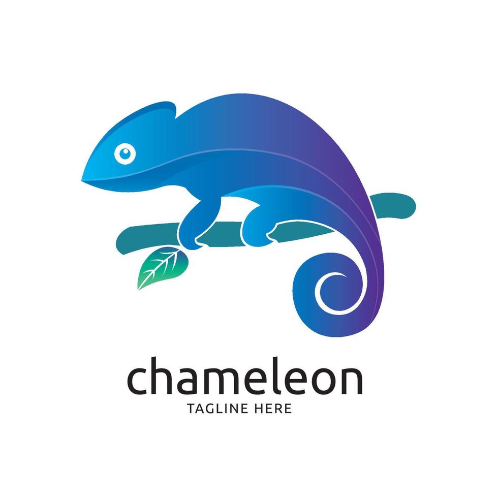 logotipo de camaleón en estilo moderno, perfecto para logotipo de empresa creativa y tienda de reptiles vector