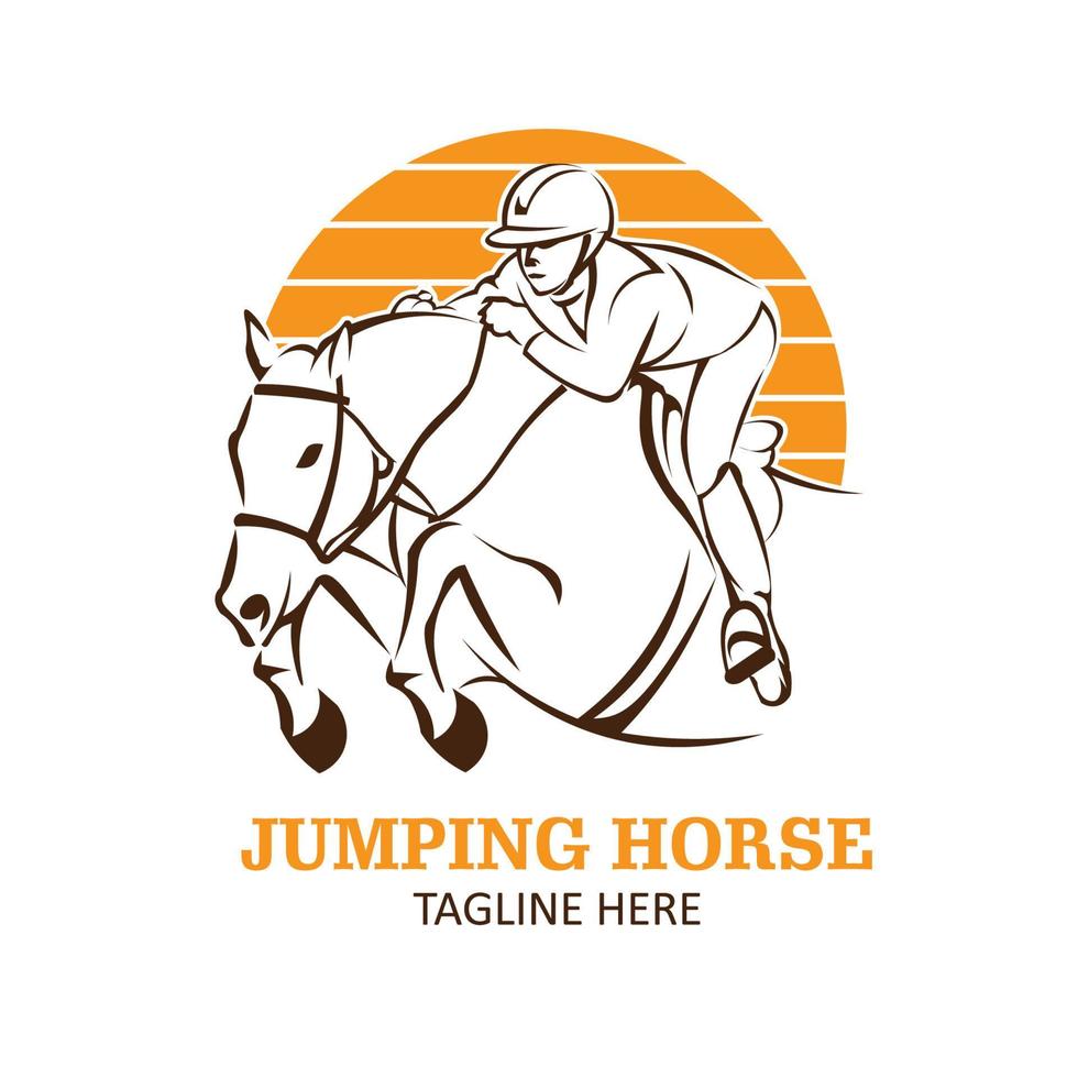 A jockey races his horse, suitable for logo of a racing club, stable and farm, as well as horse racing events vector