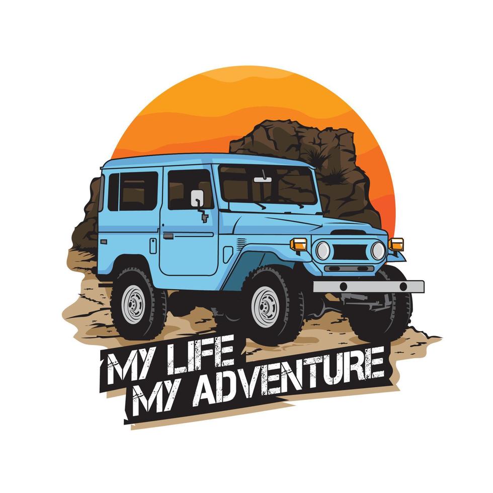 Off road adventure vector illustration in vintage color, perfect for off road club and event logo, also tshirt design