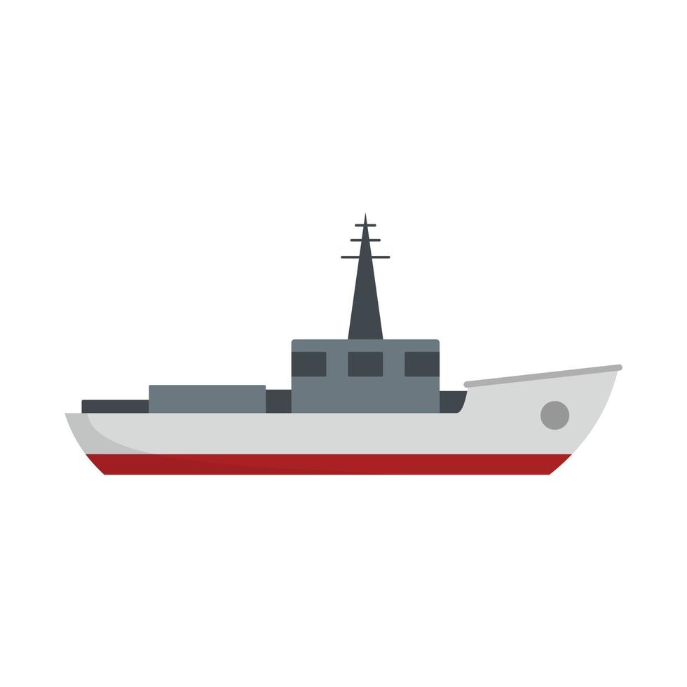 barco, pesca, icono, plano, estilo vector