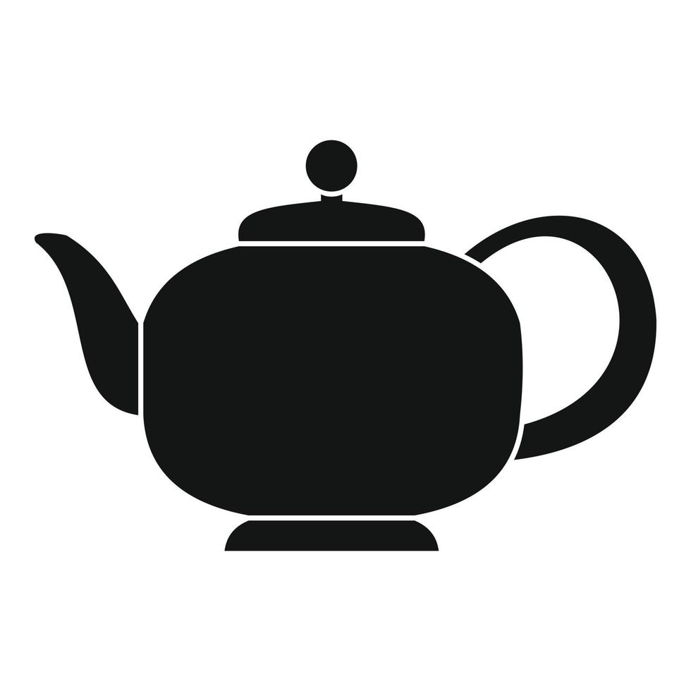 Teapot with handle icon, simple style vector