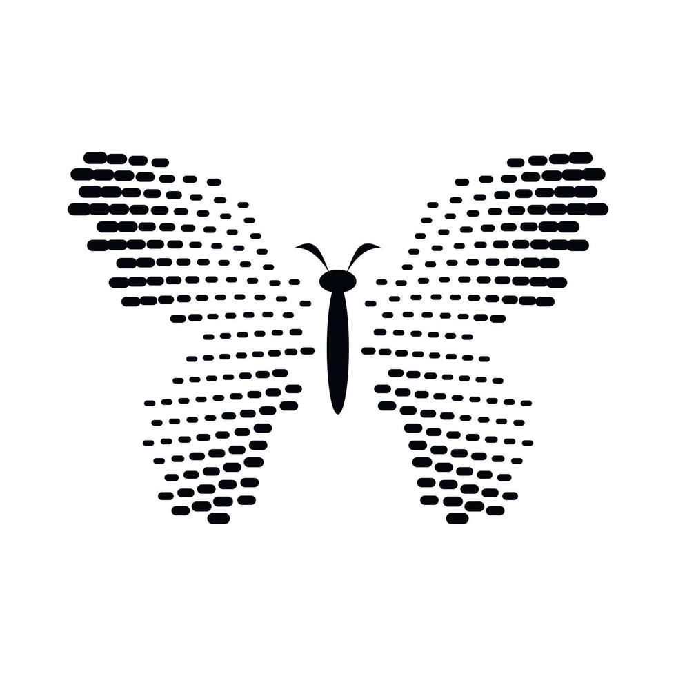 mariposa con icono de alas de punto, estilo simple vector