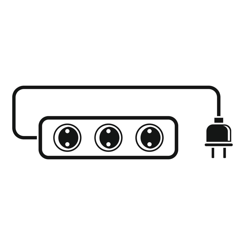 Extension cord icon, simple style vector