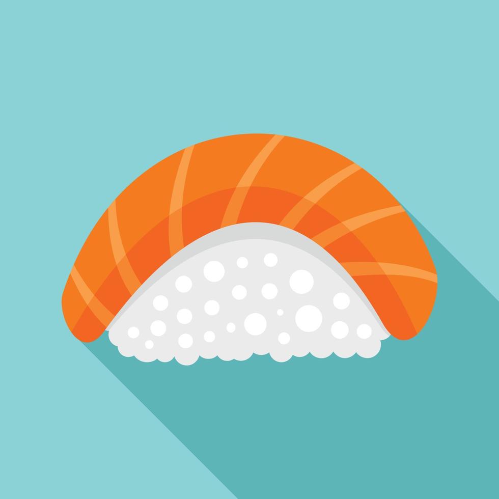 Sake sushi icon, flat style vector