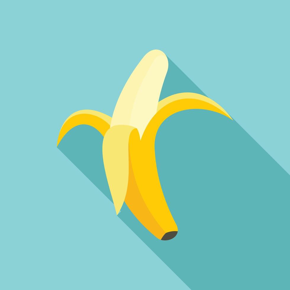 Tasty banana icon, flat style vector